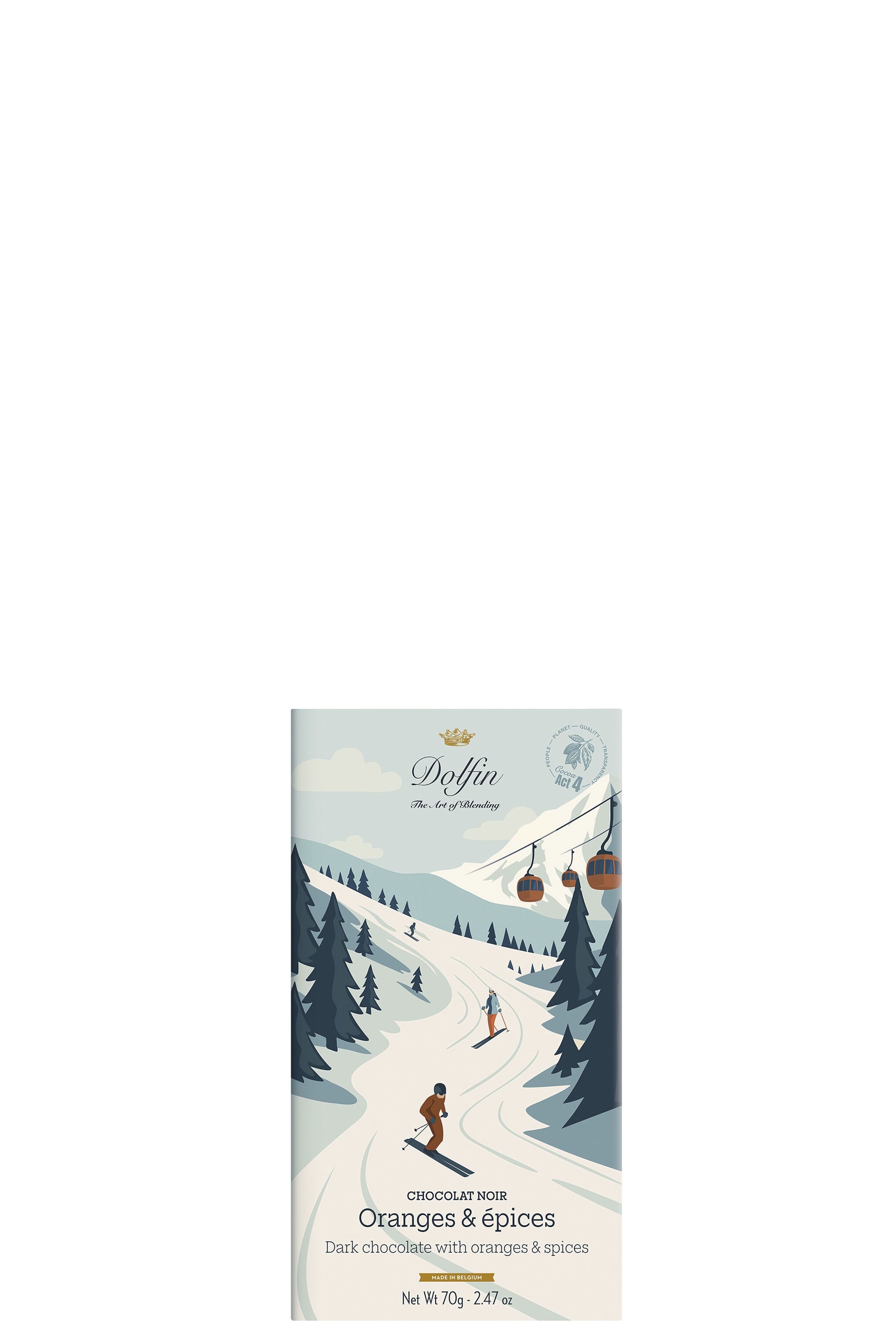 Dolfin Zartbitterschokolade mit Orange u. Gewürzen